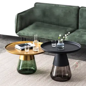 Lobby Interior Apartment Colorful Coffee Tables Fancy Glass Minimalist Center Table Latest Design Tray Table