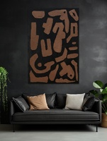 Peinture à l'huile moderne personnalisée, peinte à la main, en noir et marron, pour le salon, art mural sur toile, décor d'hôtel
