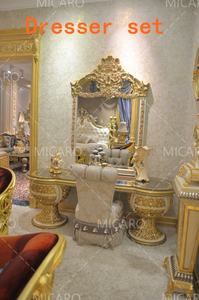 เฟอร์นิเจอร์พระราชวังสไตล์อิตาลีคลาสสิกสีขาวทองหรูหราแบบราชวงศ์พร้อม<span class=keywords><strong>หัว</strong></span><span class=keywords><strong>เตียง</strong></span>ทองเหลือง - Product Image 5