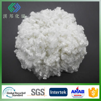 Fibre de polyester vierge conjuguée creuse enduite de silicone Hanbang, 3D, 32 mm, matériau doux et résistant pour oreillers et coussins