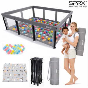 Parc pour bébé modulaire en plastique, clôture de jeu pour salon, pliable facilement, 7,2 kg, filet inclus - Product Image 1