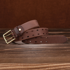 Cinture di design di <span class=keywords><strong>alta</strong></span> qualità in vera pelle di vacchetta da uomo donna Vintage alla moda in <span class=keywords><strong>vita</strong></span> da Cowboy occidentale con fibbia in lega di lusso - Product Image 5