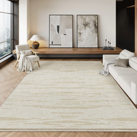 Tapis de salon moderne en laine de polyester à poils longs fabriqué à la machine, grand tapis de chambre à coucher pour le sol, le bureau
