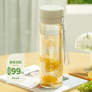 Portable Cup With Tea Infuser 600-800ml Travel Unisex Plastic Drinkware - Product Image 1
