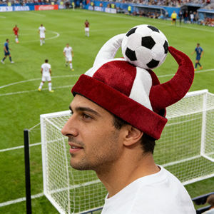 Pafu Nuevo Sombrero de Fiesta de Fútbol con Cuernos de Toro, Gorro de Carnaval para Fútbol, Decoración para Celebración de Cumpleaños y Partidos - Product Image 4