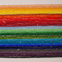 Vente en gros de perles de verre à facettes en cristal de 3mm perles de verre minuscules à facettes Rondelle de perles d'espacement en verre à facettes pour la fabrication de bijoux