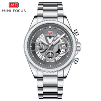 MINI FOCUS Montres à quartz sportives tendance, prêtes à l'emploi, bon marché, vente directe d'usine, design populaire, bracelet en acier inoxydable MF0490G