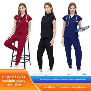 Woven Dobby Fabric Short-Sleeved Scrub <strong>Suit</strong> Accessories for Pet Hospitals Dentists Surgical Nurses Medical Staff-ODM <strong>Supply</strong> - Product Image 1