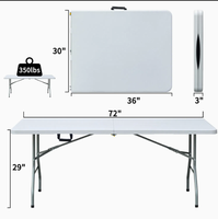 Vente directe d'usine - Tables pliantes rectangulaires en plastique pour le camping et les repas en plein air - Meubles d'extérieur