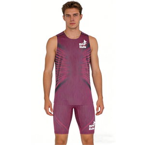 Singlet <span class=keywords><strong>de</strong></span> course personnalisé <span class=keywords><strong>haut</strong></span> <span class=keywords><strong>de</strong></span> <span class=keywords><strong>gamme</strong></span>, à séchage rapide, débardeur <span class=keywords><strong>de</strong></span> marathon, shorts, veste légère, impression par sublimation, survêtement <span class=keywords><strong>de</strong></span> sport pour hommes - Product Image 1