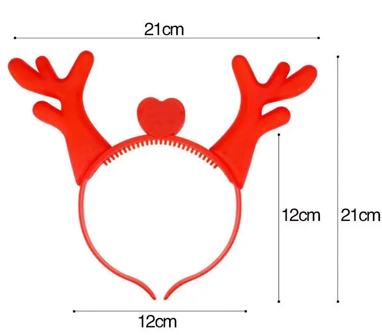 Toptan işık-up geyik boynuz Hairhoop özel kızdırma karanlık aksesuarları ren geyiği boynuzları saç bandı noel süs olarak