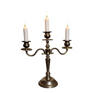 Metal Crafts Vintage <b>Candelabra</b> 3 Arms Customizable Designs Metal Candle Holder For Home Decoration Table Display Items - Product Image 1