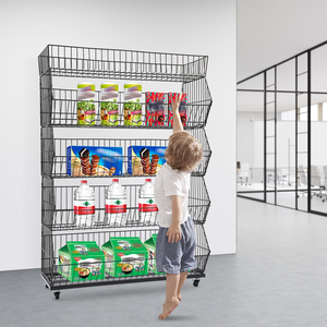 Présentoir pliable multifonctionnel inclinable pour paniers, idéal pour les supermarchés et les magasins de proximité - Product Image 3