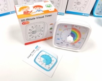 Portable facile à utiliser batterie led lumière compte à rebours de 60 secondes minuterie visuelle pour enfant étudiant enfant