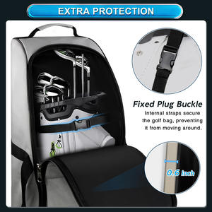 Sac de voyage de golf DBAIHUK de haute qualité, imperméable, 900d, avec roulettes, sac à air épaissi en noir/gris clair - Product Image 2