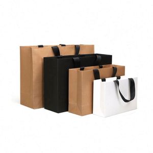 Sac en papier blanc recyclé écologique avec logo personnalisé, vente en gros, sac promotionnel - Product Image 2