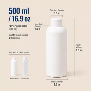 10 15 20 30 50 60 80 100 120 150 200 250 300 450 500 1000ML White <b>Bottle</b> with Flip Cap Liquid Packaging <b>Plastic</b> <b>Bottle</b> - Product Image 3