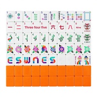 Jeu de Mahjong Américain Artistique Coloré avec Tuiles Acryliques à Dos Orange NMJL Standard Motif Personnalisé OEM ODM Vente en Gros Divertissement