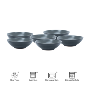 Promoción de Septiembre: Juego de Vajilla Redonda de Gres Liso Clásico para 6 Personas, Platos y Tazones de Calidad Alimentaria a Bajo Precio - Product Image 2