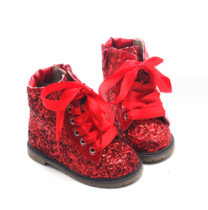 Bottes courtes à lacets pour enfants, assorties aux couleurs, brillantes et scintillantes, pour filles, pour les fêtes - Product Image 6