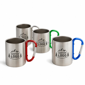Taza de Viaje de Acero Inoxidable 304 con Asa, Taza de Camping con Mosquetón, Diseño Personalizado, Recuerdo de Dolomitas, Italia, Taza de Café - Product Image 3