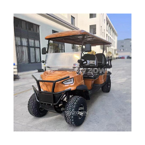Orange <b>6</b>‑Seater Lifted Off‑Road Electric Golf Cart With Bumper For Resort Tourist Sightseeing - Product Image 5
