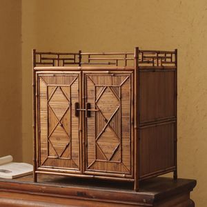 Mueble de Bambú Rectangular para Almacenamiento de Té, Ecológico, para Accesorios de Ceremonia del Té, Tipo Vertical, Ratán Anji - Product Image 1