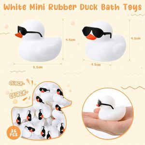Custom Logo 2 Inch Squeaky Rubber Ducks Sunglasses Sets Baby 0-24M <b>Bath</b> Toys Birthday Party Favors Carnival Prizes Car - Product Image 2