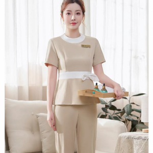 Divisa Estetica <span class=keywords><strong>da</strong></span> Donna per Centri Estetici e <span class=keywords><strong>Hotel</strong></span>, Abbigliamento <span class=keywords><strong>da</strong></span> <span class=keywords><strong>Lavoro</strong></span> Autunnale per Cameriere con Sauna e Pediluvio, Realizzato in Spandex - Product Image 4