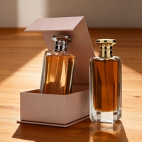 Luxueux flacon de parfum en verre carré de 100mm de haut conçu sur mesure avec une forme unique