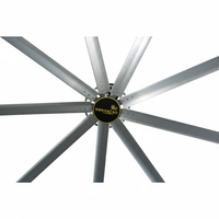 Ventilateur de plafond industriel pour serre de ferme laitière 20FT LoT avec moteur 380-480V, bruit de 36dB, contrôle par application