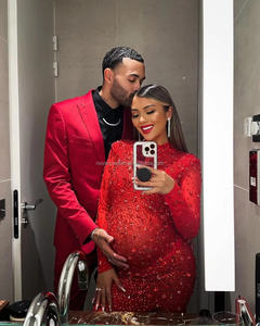 NOCANCE Dropshipping productos 2023 cristales rojos brillantes Sexy corte alto vestido de fiesta de lujo vestidos de mujeres embarazadas para fiesta - Product Image 6