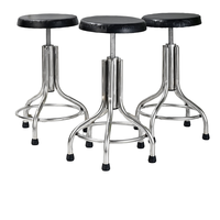 Tabouret haut en acier inoxydable épaissi rotatif infirmière tabouret chirurgical bar laboratoire spirale ascenseur chaise métal matériel
