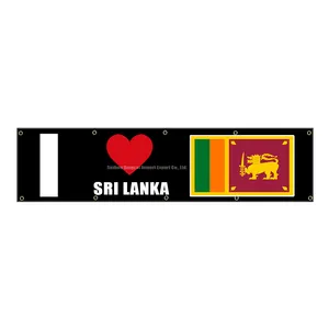 Snelle Verzending 2x8ft Ik Hou Van Sri Lanka 100% Polyester Bannervlag