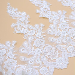 Mode Dentelle Tissu Broderie Brode Autriche Blanc Guipure Lacets Tissus pour Femmes - Product Image 3