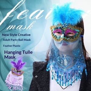 Nouveau masque en forme de cœur en fil de plastique avec logo, style européen et américain, créatif, pour fête costumée adulte - Product Image 1
