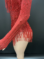Novance Y4489 Vêtements pour femmes Robes d'été 2025 Tenues de scène à manches longues avec pompons pour la danse des filles