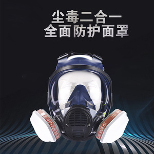 Máscara de Gas Integral de Silicona Reutilizable, Protección Contra Polvo y Gases Nocivos, Estilo Diadema para Producción Química - Product Image 3