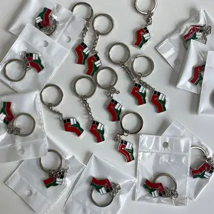 Custom Logo 2d Soft Pvc Plastic Keychain Palestinian Rubber Key Chain 3d Silicone Rubber Key Ring Rubber Pvc Keychain