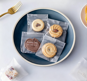 Nouveau Style Transparent épaissi sac auto-scellant pochette <span class=keywords><strong>d</strong></span>'emballage de qualité alimentaire pour Cookie flocon de neige croustillant Nougat boulangerie sac à biscuits - Product Image 3