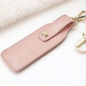 Portable Pu Holder With Keychain Lip Balm Case Travel Makeup Lipstick <b>Bag</b> - Product Image 4