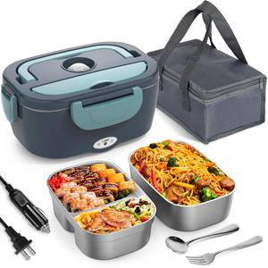 Boîte à lunch électrique portable 60W en acier inoxydable, plateau repas pour la conservation des aliments domestiques, chauffe-plat écologique - Product Image 4