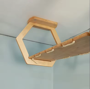 Grosir perlengkapan hewan peliharaan furnitur hewan peliharaan mewah buatan tangan kayu kucing dinding tempat tidur tangga jembatan dengan dua langkah - Product Image 5