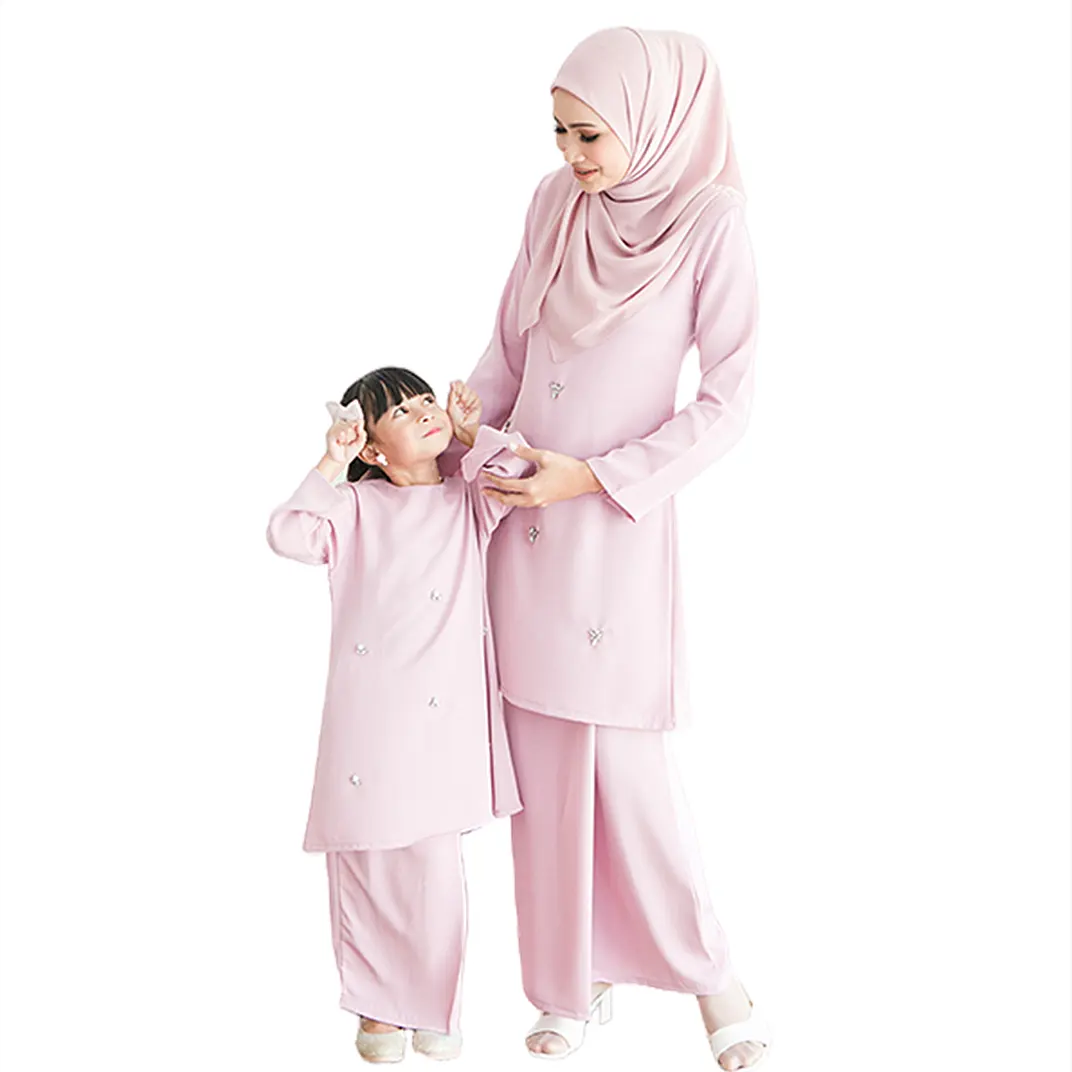 SIPO ultimo Raya malesia famiglia madre figlia Baju Kurung set di preghiera abiti da ragazza Jilbab Khimar Baju Kurung Kids