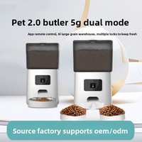 Distributeur de nourriture intelligent pour chats 6L avec caméra, contrôle à distance via application WiFi 5G, surveillance vidéo 1080P, alimentation programmée pour chats et petits chiens