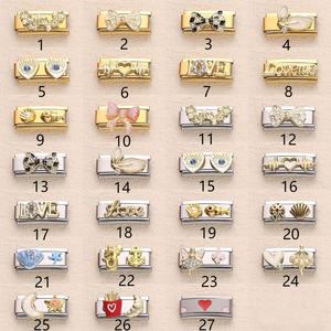 Pour la Galerie de Charms Italiens : Breloques DIY en Acier Inoxydable Plaqué Or PVD 18K pour Enfants, 20*9MM |   Imperméable Hypoallergénique - Product Image 3