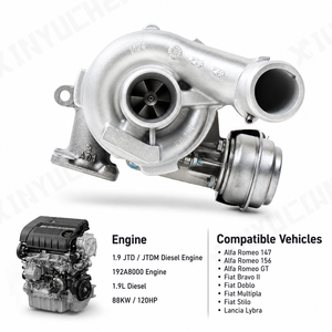 Turbocompressore GT1749MV 71724094 777251-5001S per <span class=keywords><strong>Alfa</strong></span> <span class=keywords><strong>Romeo</strong></span> 147 Fiat <span class=keywords><strong>Bravo</strong></span> 1.9 JTD JTDM Motore Diesel - Product Image 3