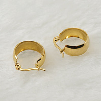 Boucles d'oreilles exagérées de personnalité en acier inoxydable pour femmes, boucles d'oreilles rondes en acier titane or 18K pour femmes