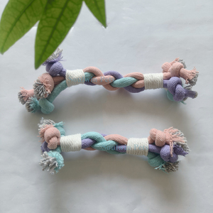 Jouets à mâcher pour chiens écologiques de couleur aléatoire, ensemble interactif en corde de coton, pour le nettoyage des dents molaires, fournitures pour petits chiens, en forme de cœur - Product Image 4