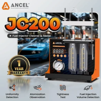 Testeur d'injecteurs de carburant ANCEL JC200, test de volume d'injection et d'atomisation à 2 cylindres pour moto, voiture, MPI 6/12V DC